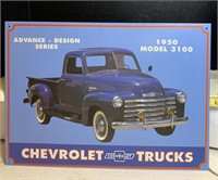 Tin sign Chevrolet truck 12x 17 inch