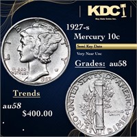 1927-s Mercury Dime 10c Grades Choice AU/BU Slider