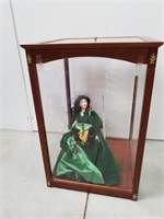 Doll display Plexi glass with doll 28.5 x 19.25x