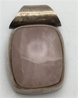 Mexico Sterling Silver Pendant W Pinkish Stone