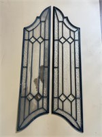 Pair of Leaded Glass Window Inserts -