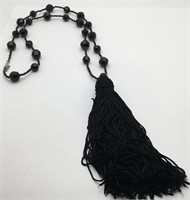 Galanos Black Beaded Necklace