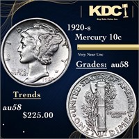 1920-s Mercury Dime 10c Grades Choice AU/BU Slider