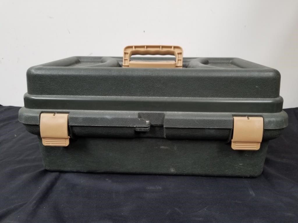 Plastic toolbox with miscellaneous items 9x 21 x
