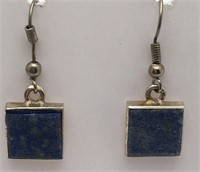 950 Silver Blue Stone Earrings