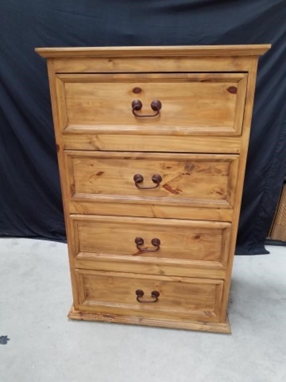 Wood 33x52 x 19 4-drawer dresser