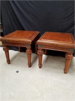 Two wood end tables 23.5 x 24.5 x 28 in