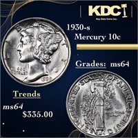 1930-s Mercury Dime 10c Grades Choice Unc