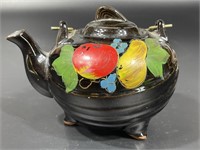 Small Vintage Hand Painted Fruit Themed Teapot