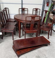 Absolutely beautiful solid wood table 9 chairs,