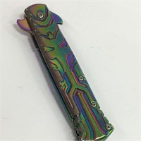 Pocket Knife With Iridescent Color Handle