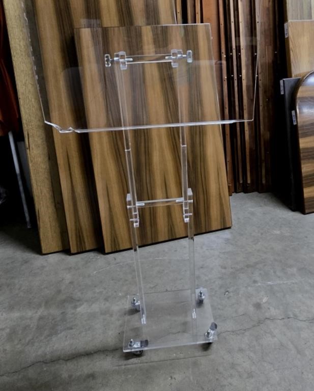 Heavy Plastic/Acrylic Menu Stand On Rollers