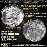 ***Auction Highlight*** 1929-d Mercury Dime Near T