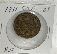 1911 Large Canadian penny