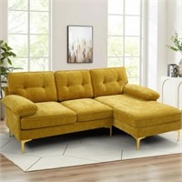 L-Shaped Chenille Fabric Sectional Sofa
