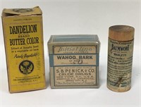3 Vintage Advertisement Boxes / Containers