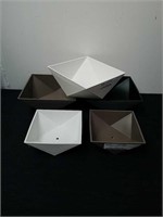 Three new 8x 8x 3.25 inch faceted planters and