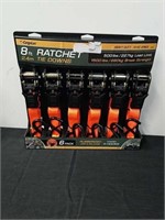 New heavy duty 6 pack of 8-ft ratchet 2.4 m tie