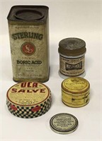 Group Of Vintage Advertisement Tins