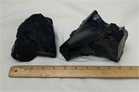 Two large chunks of obsidian