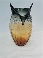 14 in glass owl vase