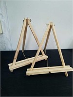 Two portable table top easels