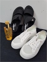 Two pairs of size 6 shoes with Kerastase elixir