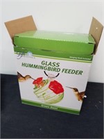 Glass hummingbird feeder