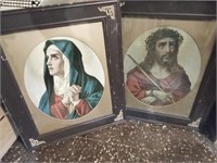 Mary and Jesus framed pictures.