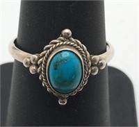 Sterling Silver Blue Stone Ring