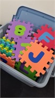 Group of foam puzzle pieces for kids