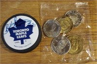 Hockey Coin Set,Signed Puck