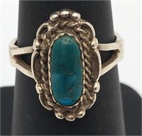 Sterling Silver Blue Stone Ring