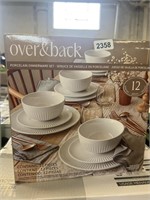 Over and Back 12 Piece Porcelain Dinnerware Set