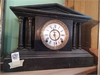*mantle clock with columns, 17" x 12"