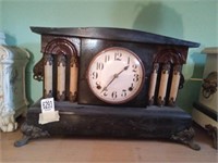 *Mantle clock with columns, 16.5" x 11"