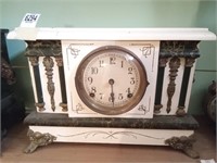 *Sessions white mantle clock, 14.5" x 10"