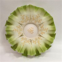 Enamel Decorated Satin Glass Brides Bowl