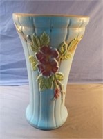 Vintage pottery Hull vase. Blue with flowers