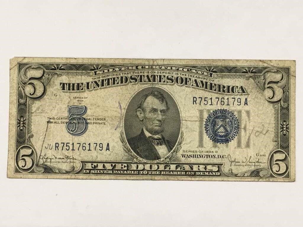 Five Dollar United States Silver Certificate