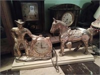 United horse & cowboy clock