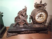 *New Haven Roman soldier & clock, mantle clock