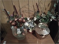 Flower vases and fake flowers