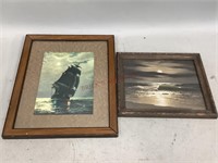 Framed Artwork of Ships and Oceans