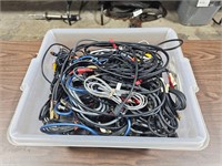 tub of AV-Audio cables & others