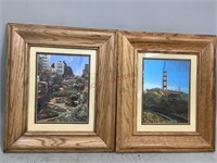 Framed Foil Art of San Francisco Landmarks