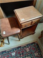 Foot stool and wooden side table stand