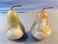 Pair of natural stone pears