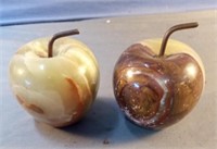 Pair of natural stone apples