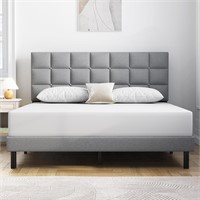 Molblly Full Bed Frame  Gray  No Box Spring